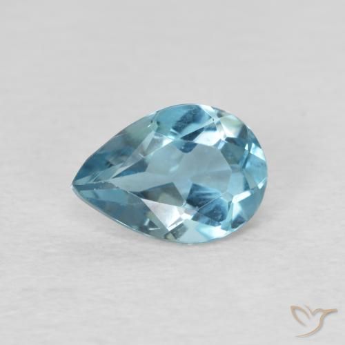 0.80ct Natural Azul Suizo Topacio, En forma de pera, VVS-VS