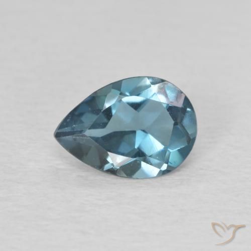 0.74ct Natural Azul Londres Topacio, En forma de pera, VVS-VS