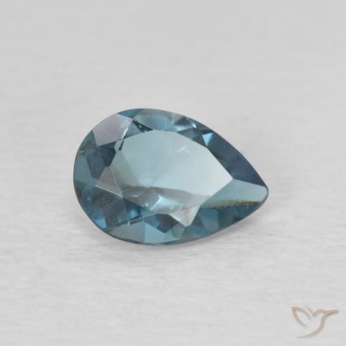 Topacio Azul Londres natural de 0.74 ct, En forma de pera, VVS-VS