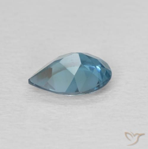 Topacio Azul Londres natural de 0.74 ct, En forma de pera, VVS-VS