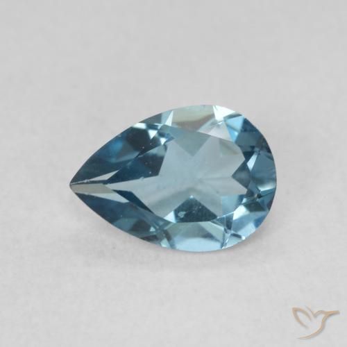 0.78ct Natural Azul Londres Topacio, En forma de pera, VVS-VS