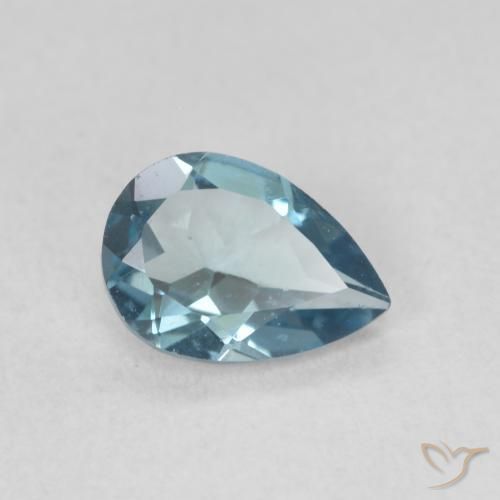 Topacio Azul Londres natural de 0.78 ct, En forma de pera, VVS-VS