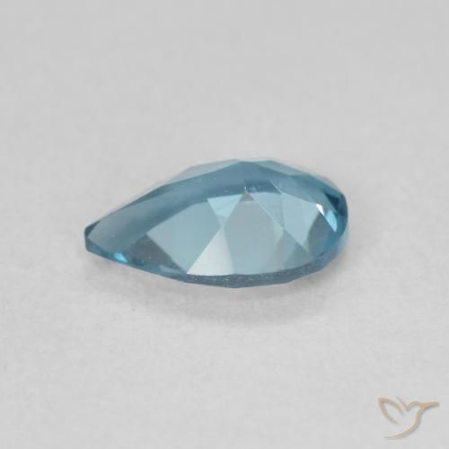 Topacio Azul Londres natural de 0.78 ct, En forma de pera, VVS-VS