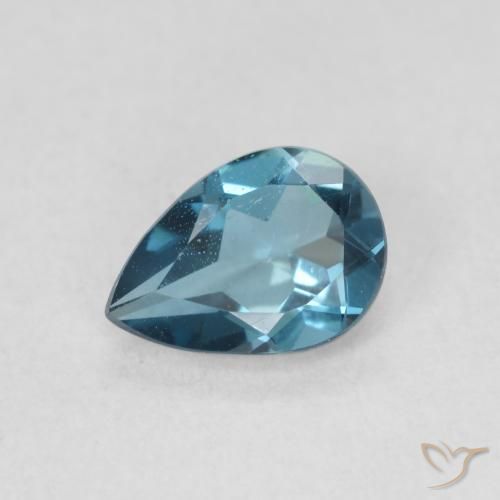 0.81ct Natural Azul Londres Topacio, En forma de pera, VVS-VS