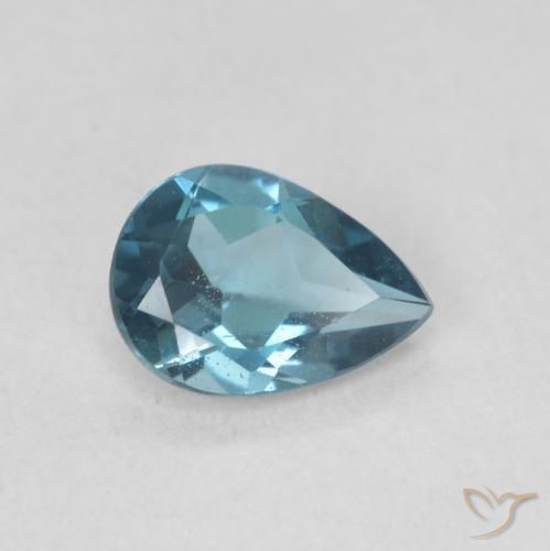 Topacio Azul Londres natural de 0.81 ct, En forma de pera, VVS-VS