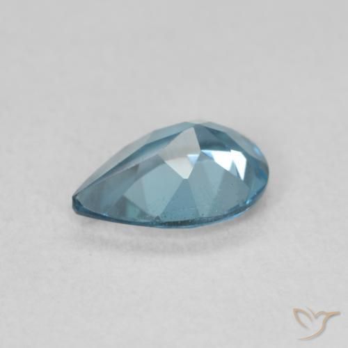 Topacio Azul Londres natural de 0.81 ct, En forma de pera, VVS-VS