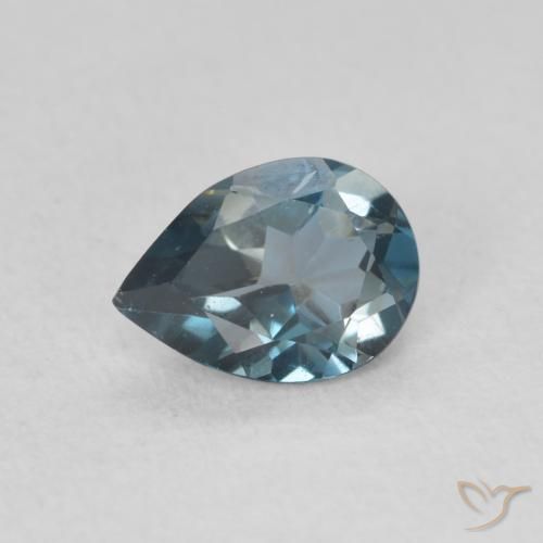 0.77ct Natural Azul Londres Topacio, En forma de pera, VVS-VS