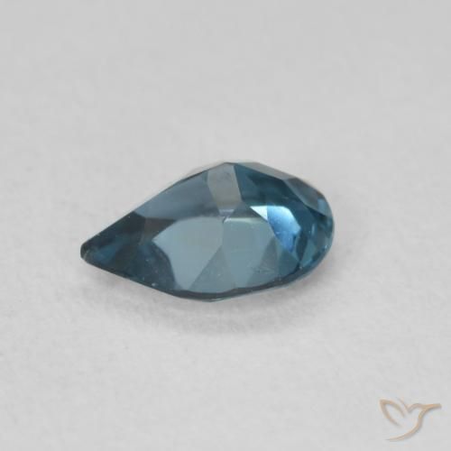 Topacio Azul Londres natural de 0.77 ct, En forma de pera, VVS-VS