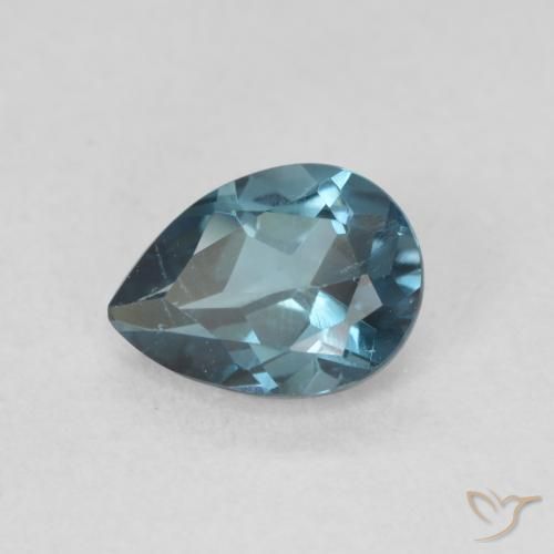 0.92ct Natural Azul Londres Topacio, En forma de pera, VVS-VS
