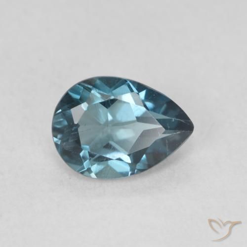 Topacio Azul Londres natural de 0.92 ct, En forma de pera, VVS-VS