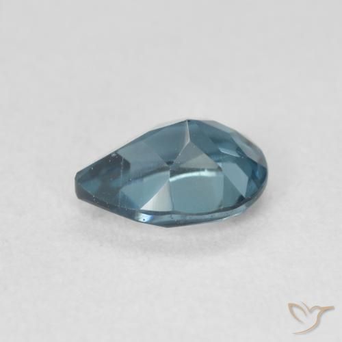 Topacio Azul Londres natural de 0.92 ct, En forma de pera, VVS-VS
