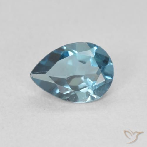 0.83ct Natural Azul Londres Topacio, En forma de pera, VVS-VS