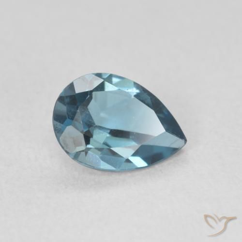 Topacio Azul Londres natural de 0.83 ct, En forma de pera, VVS-VS
