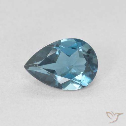 0.85ct Natural Azul Londres Topacio, En forma de pera, VVS-VS
