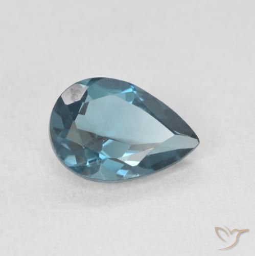 Topacio Azul Londres natural de 0.85 ct, En forma de pera, VVS-VS