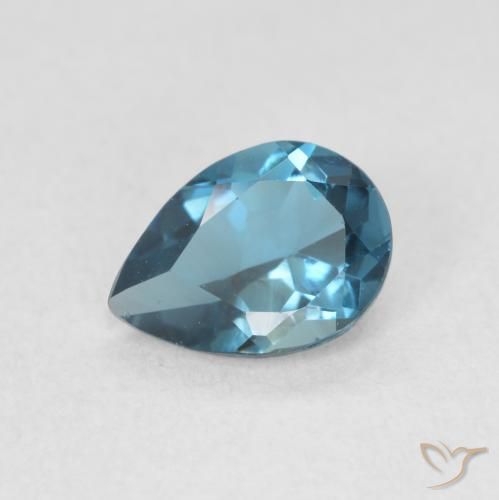 0.85ct Natural Azul Londres Topacio, En forma de pera, VVS-VS