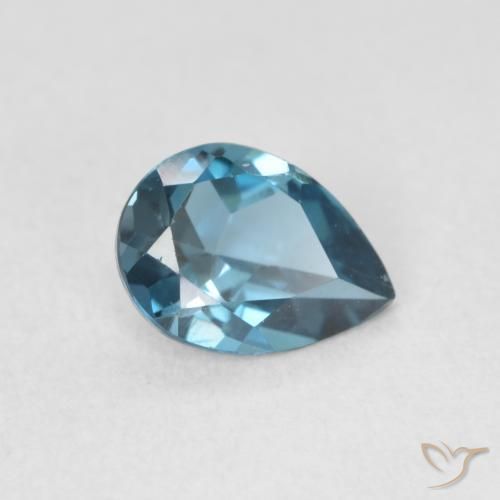 Topacio Azul Londres natural de 0.85 ct, En forma de pera, VVS-VS