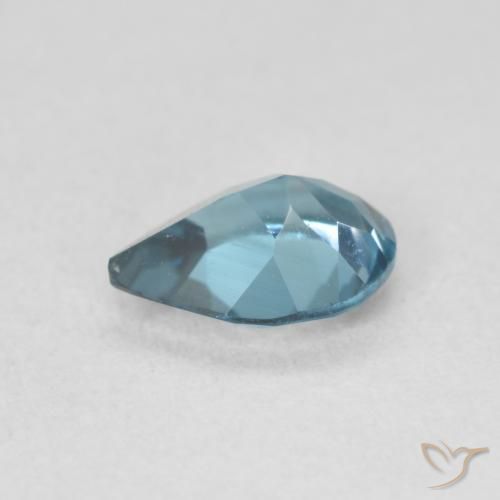Topacio Azul Londres natural de 0.85 ct, En forma de pera, VVS-VS