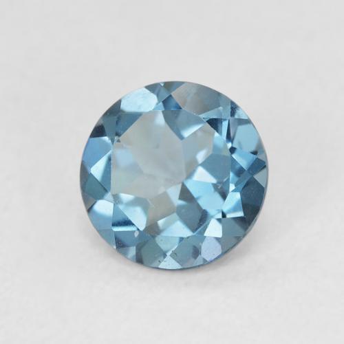 Topacio Azul Suizo natural de 1.48 ct, Redondo, VS