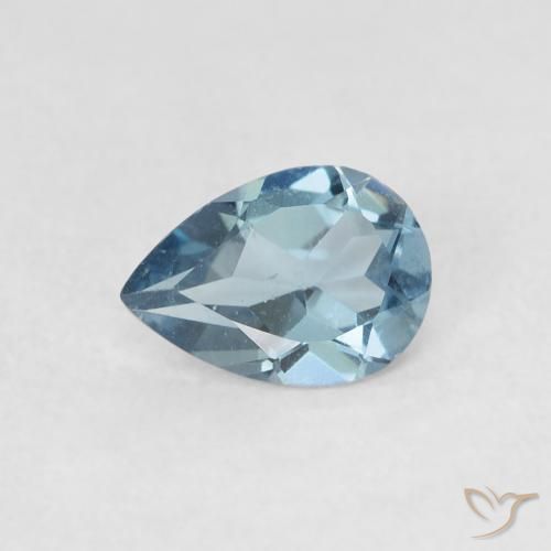 0.77ct Natural Azul Londres Topacio, En forma de pera, VS