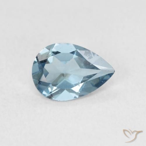 Topacio Azul Londres natural de 0.77 ct, En forma de pera, VS