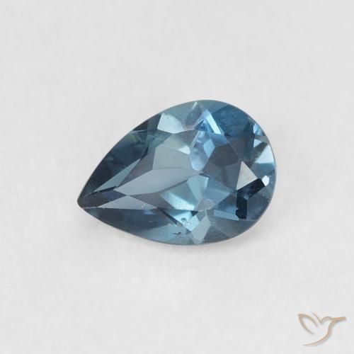 0.85ct Natural Azul Londres Topacio, En forma de pera, VS