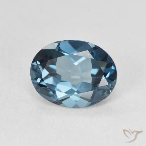 Topacio Azul Londres natural de 2.28 ct, Ovalada, VS