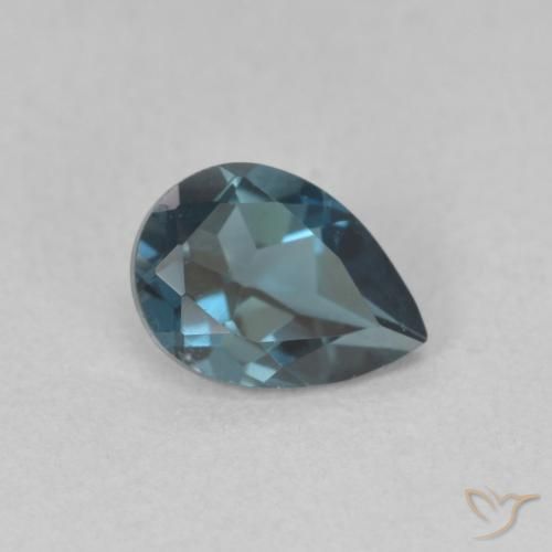 Topacio Azul Londres natural de 0.89 ct, En forma de pera, VVS-VS