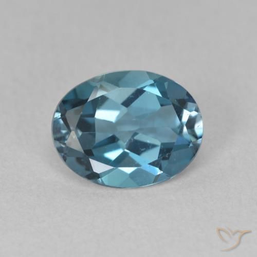 2.15ct Natural Azul Londres Topacio, Ovalada, VVS-VS