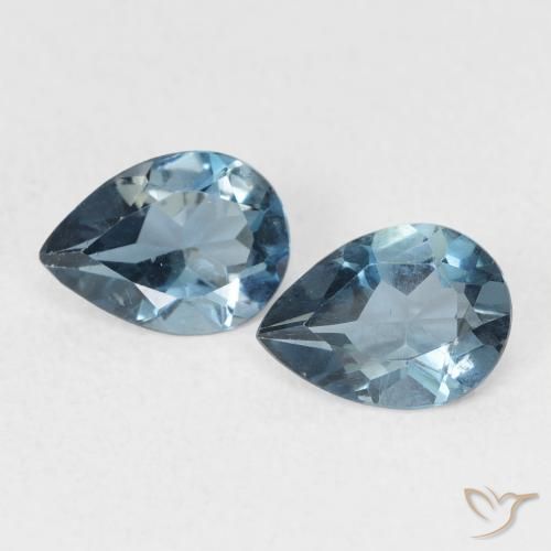 1.51ctw Natural Azul Londres Topacio, En forma de pera, VVS-VS