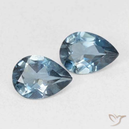 Gemas de Topacio Azul Londres natural de 1.51 ct, En forma de pera, VVS-VS