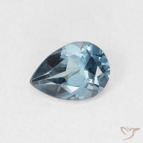 0.89ct Natural Azul Londres Topacio, En forma de pera, VS
