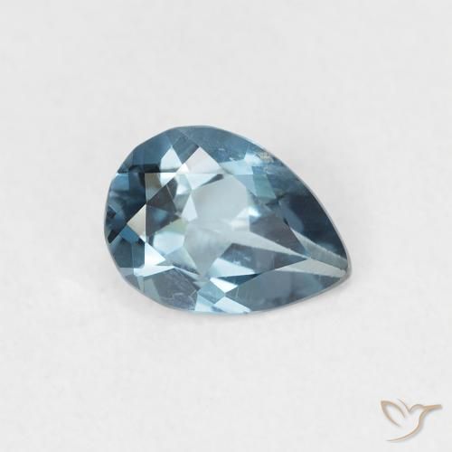 Topacio Azul Londres natural de 0.89 ct, En forma de pera, VS
