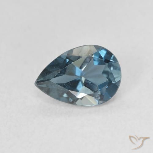 0.89ct Natural Azul Londres Topacio, En forma de pera, VS