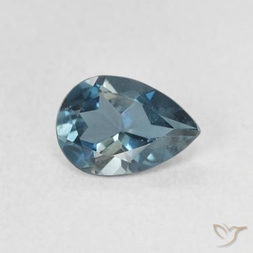 Topacio Azul Londres natural de 0.89 ct, En forma de pera, VS