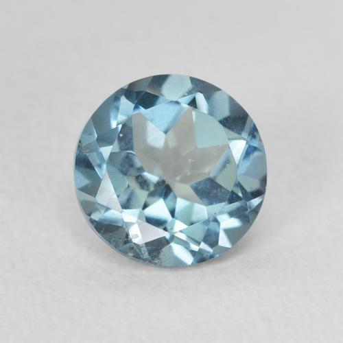 Topacio Azul plateado intenso natural de 1.68 ct, Corte Redondo, VS