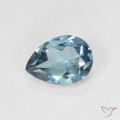0.92ct Natural Azul Londres Topacio, En forma de pera, VS