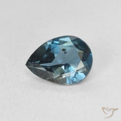 0.86ct Natural Azul Londres Topacio, En forma de pera, VS