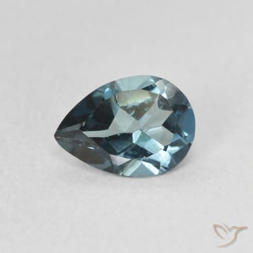 0.85ct Natural Azul Londres Topacio, En forma de pera, VS