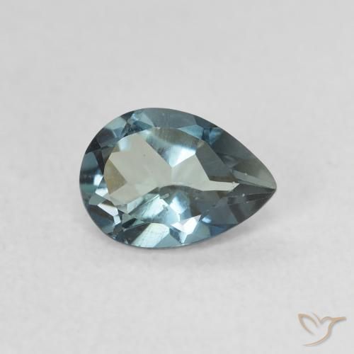 Topacio Azul Londres natural de 0.85 ct, En forma de pera, VS