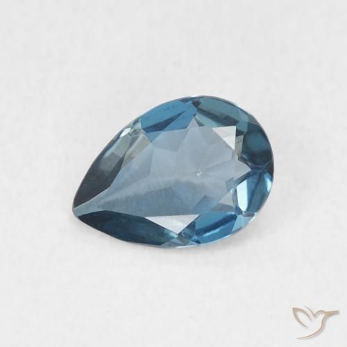 0.67ct Natural Azul Londres Topacio, En forma de pera, VVS