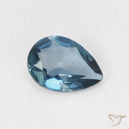 Topacio Azul Londres natural de 0.67 ct, En forma de pera, VVS