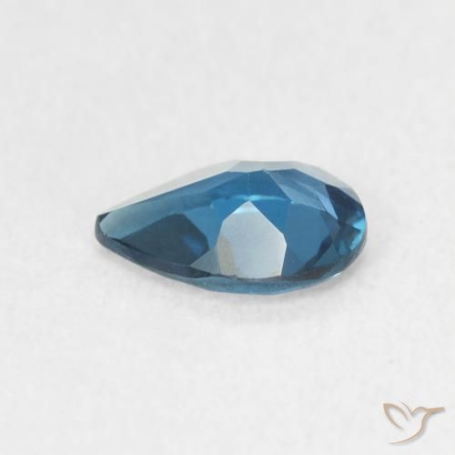 Topacio Azul Londres natural de 0.67 ct, En forma de pera, VVS