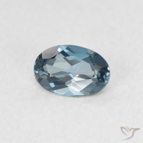 Topacio Azul Londres natural de 0.55 ct, Ovalada, VVS