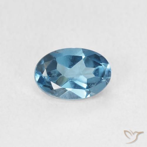 0.64ct Natural Azul Londres Topacio, Ovalada, VVS
