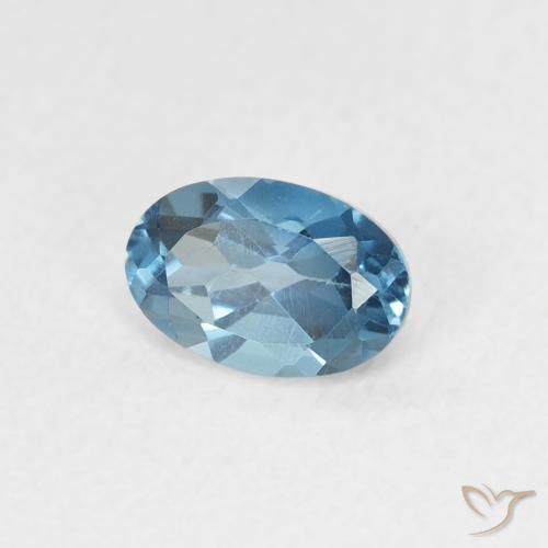 Topacio Azul Londres natural de 0.65 ct, Ovalada, VVS