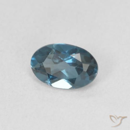 Topacio Azul Londres natural de 0.52 ct, Ovalada, VVS