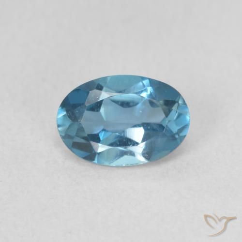 0.59ct Natural Azul Londres Topacio, Ovalada, VVS