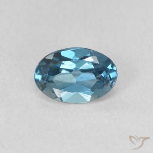 0.60ct Natural Azul Londres Topacio, Ovalada, VVS