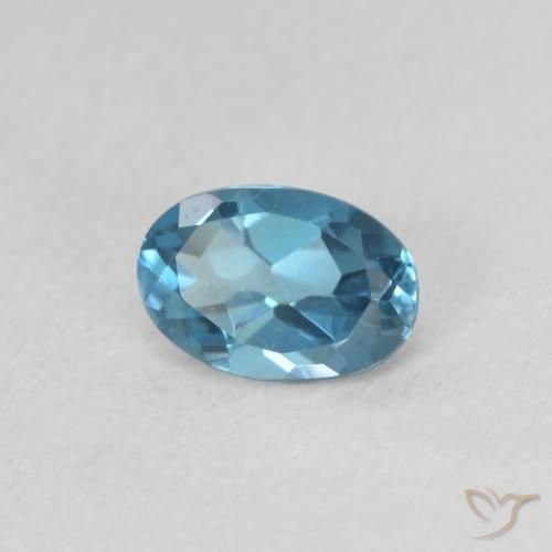 Topacio Azul Londres natural de 0.53 ct, Ovalada, VVS